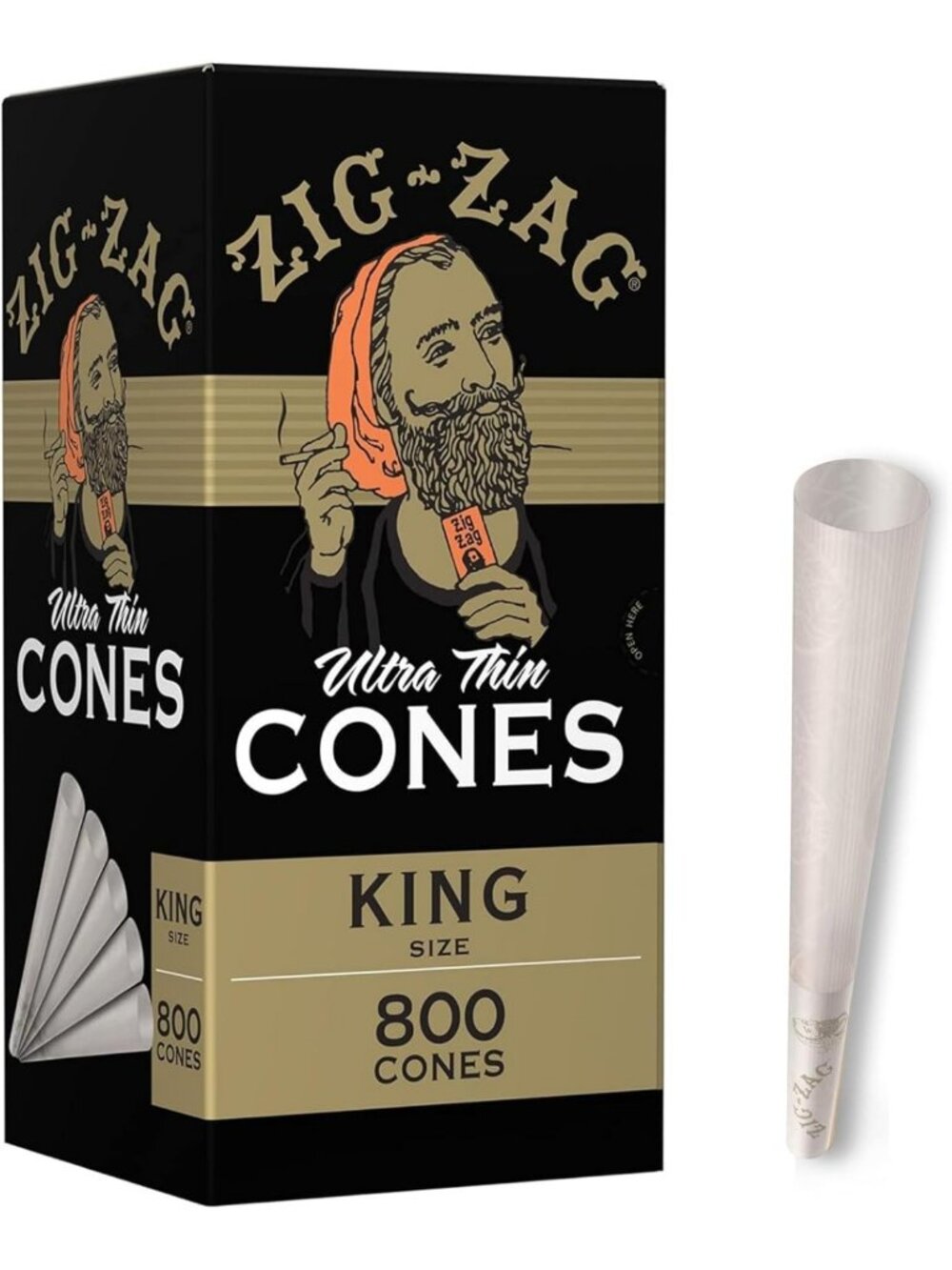 King Size Pre Rolled Cones - Ultra Thin, Slow Burning, 800 Pack with Tips